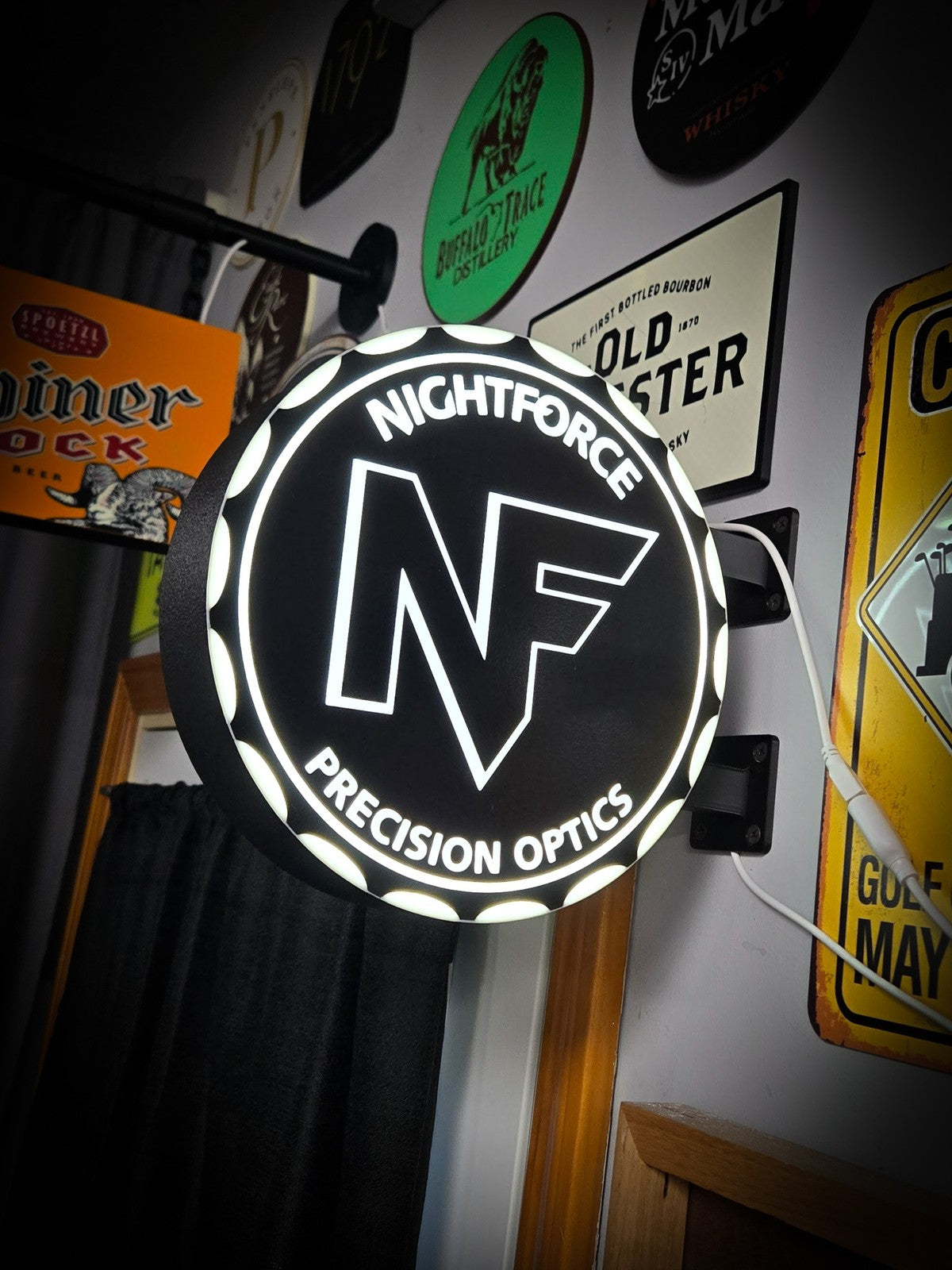 NIGHTFORCE OPTICS 12 Inch Light Box LED Sign 3D Printed Wall Decor Man Cave