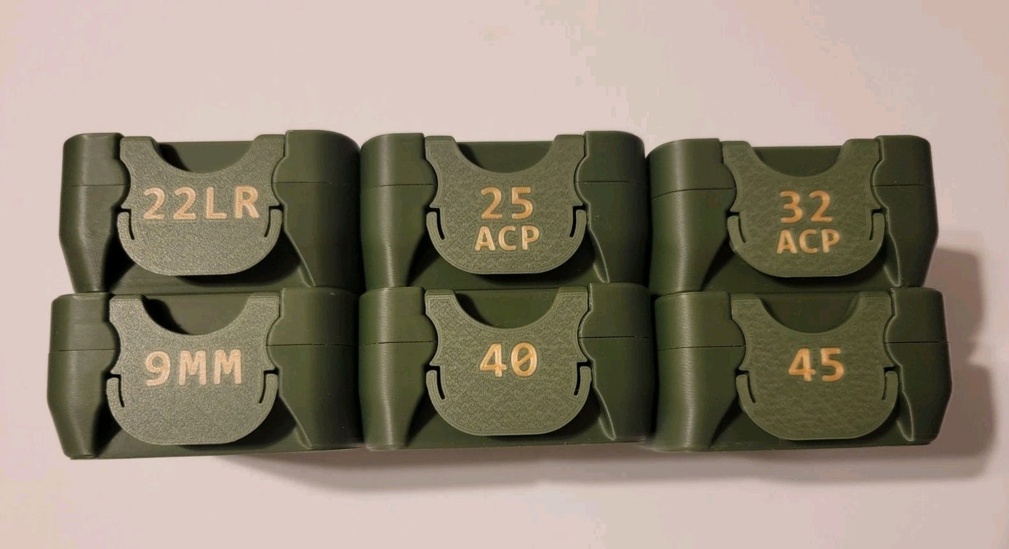 Pick 2 Mini Ammo Boxes 22lr 25acp 32acp 9mm 40 45 Cans Storage Olive green Black