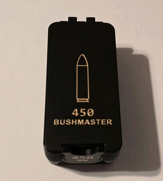 450 Bushmaster Ammo Box Snap Lock 40 rd 3D Printed Storage Black Gold Pla