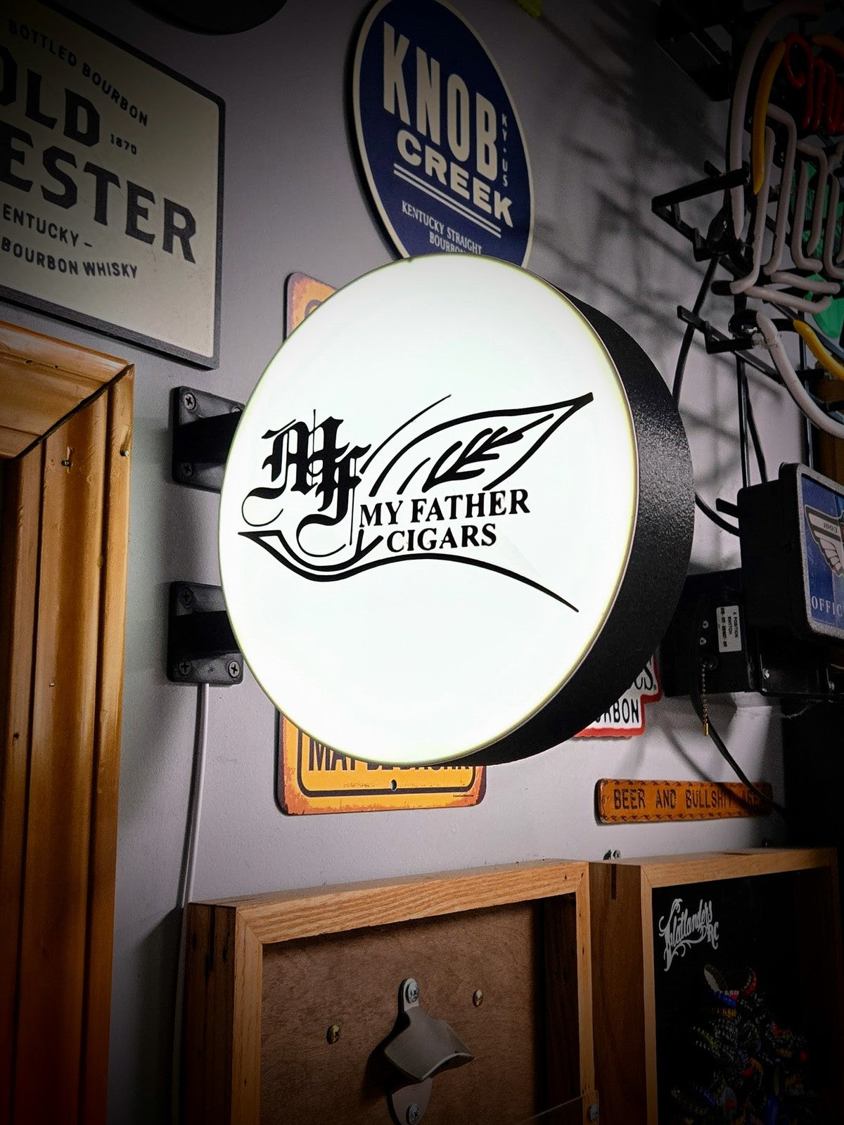 MY FATHER CIGARS 12 Inch Light Box LED Sign 3D Printed Wall Decor Man Cave