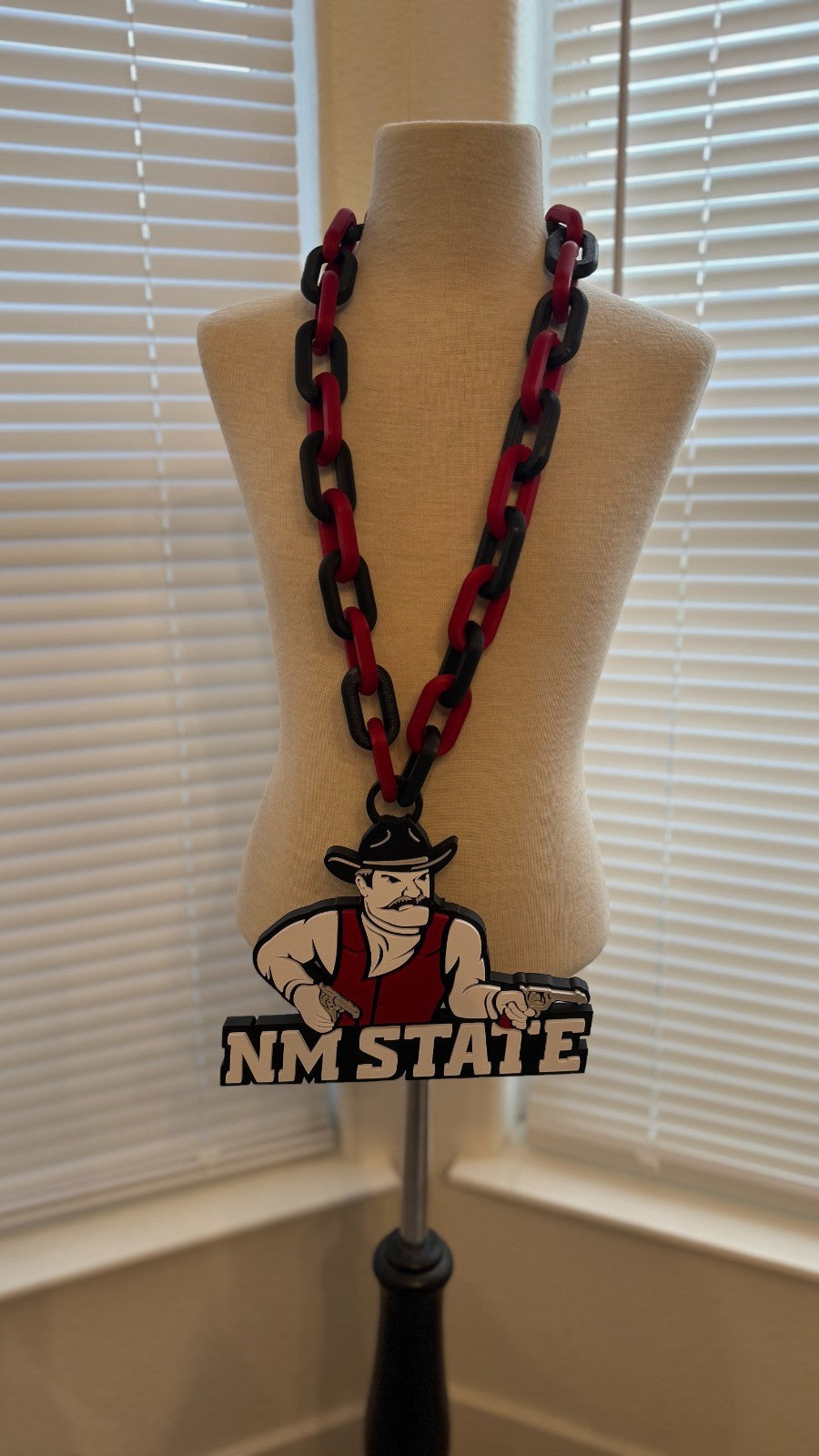 New Mexico State Aggies Logo Oversized Necklace, Pendant Chain