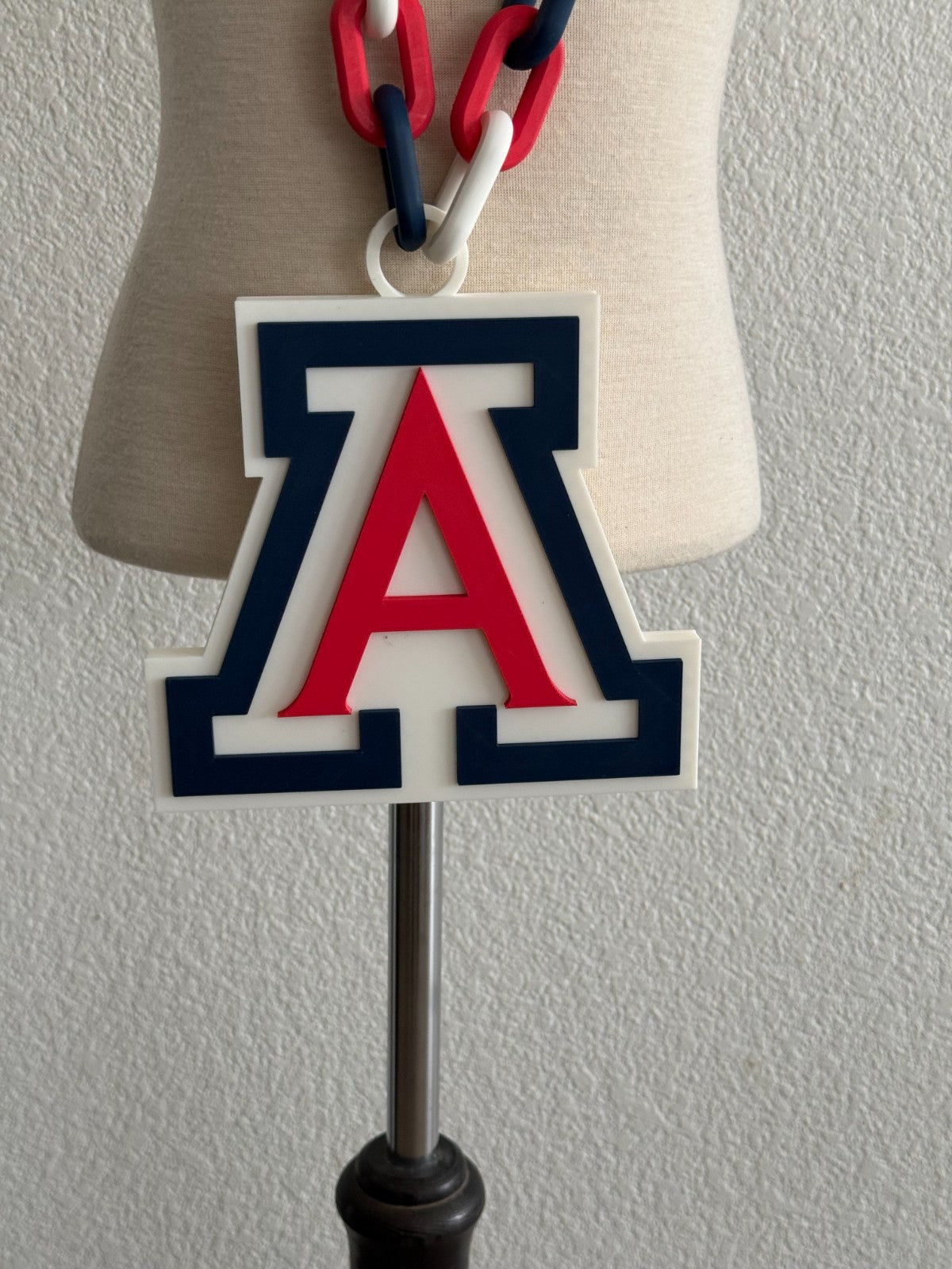 Arizona Wildcats Oversized Logo Necklace Turnover Chain HandMade 3D Printed