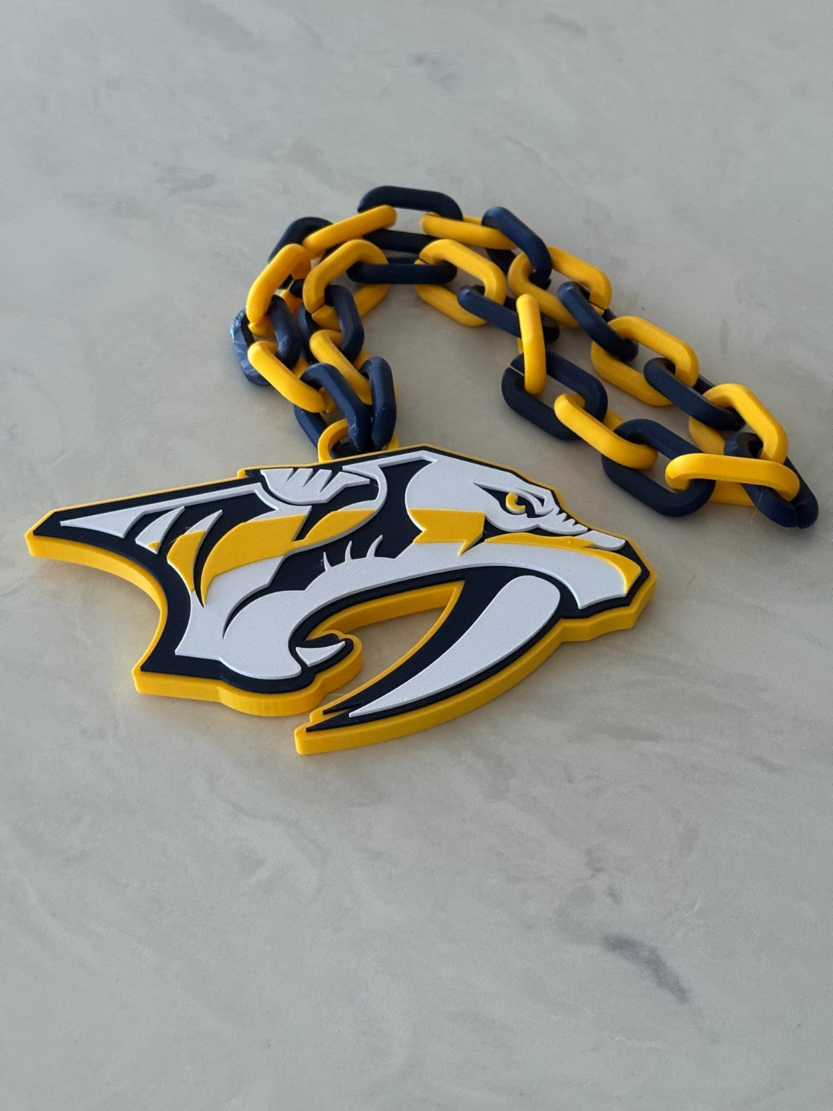 Nashville Predators Logo Oversized Necklace, Fan Chain“LET'S GO PREDATORS!”