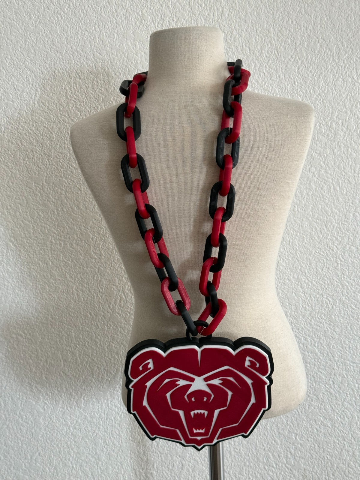 Missouri State Bears State Bears Logo Oversized Necklace Pendant Chain Mo State