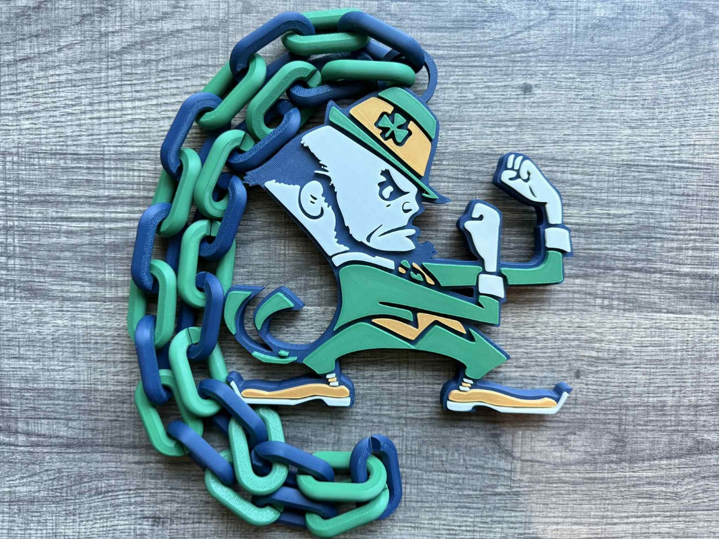 Notre Dame Fighting Irish Logo Oversized Necklace, Pendant Chain [Made To Order]