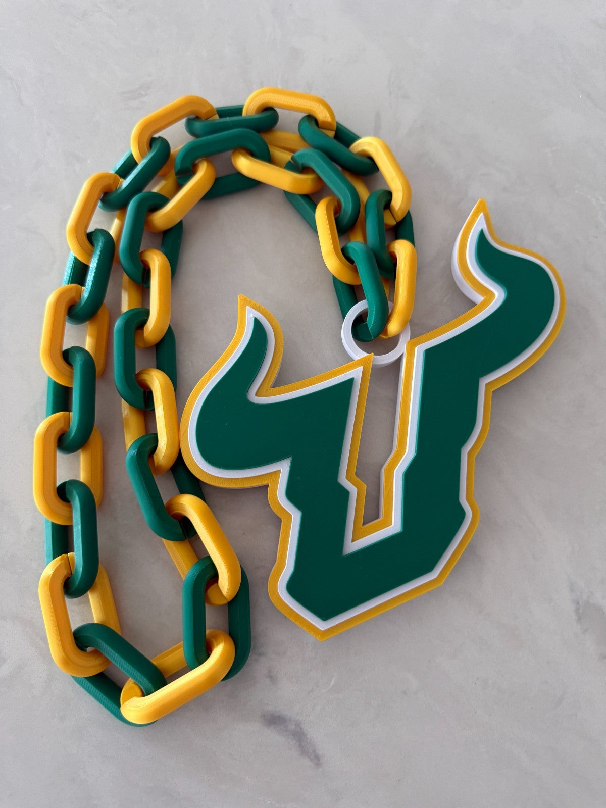 South Florida Bulls Logo Necklace Oversized Turnover Chain HandMade 3D Printed