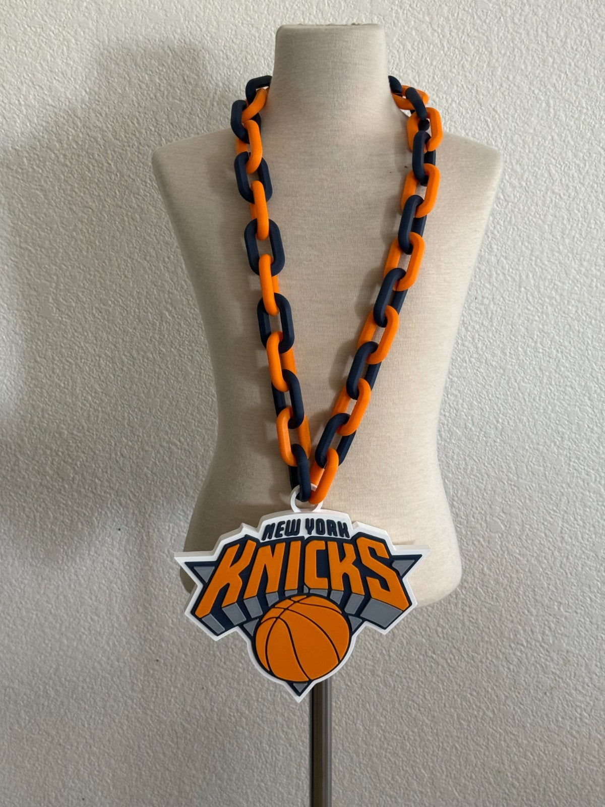 New York Knicks Oversized Logo Necklace Turnover Chain HandMade 3D Printed