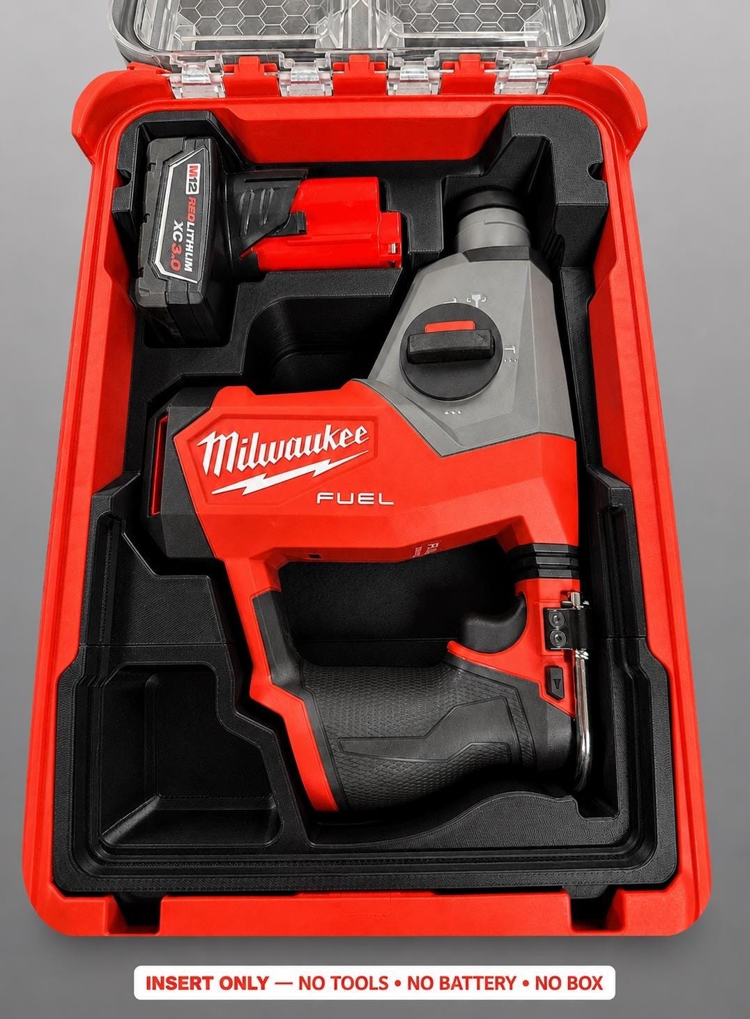 Milwaukee Packout Insert for M12 FUEL 12V 5/8 SDS Rotary Hammer | 3D Printed