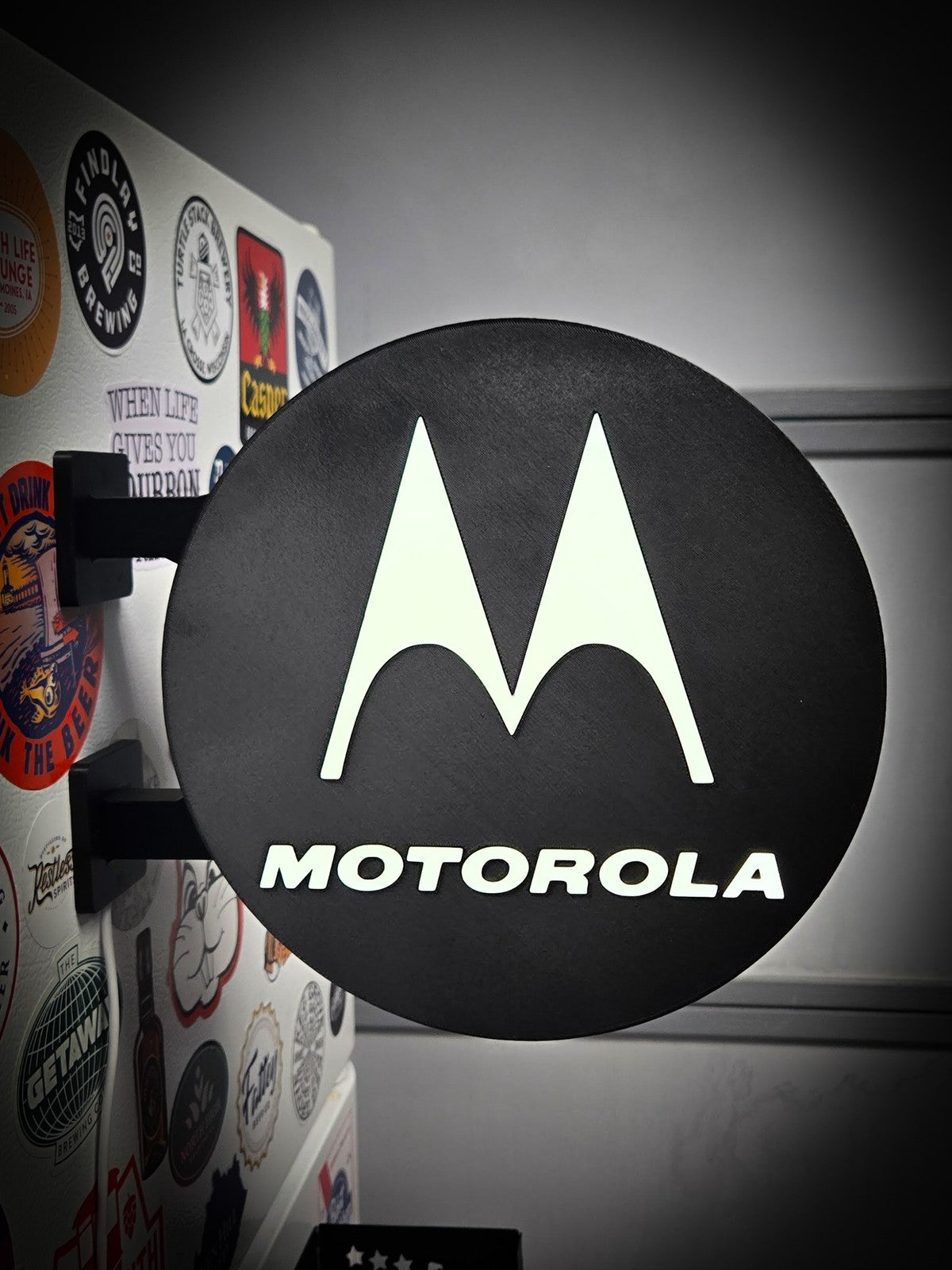 MOTOROLA 12 Inch Light Box LED Sign 3D Printed Wall Decor Man Cave Garage
