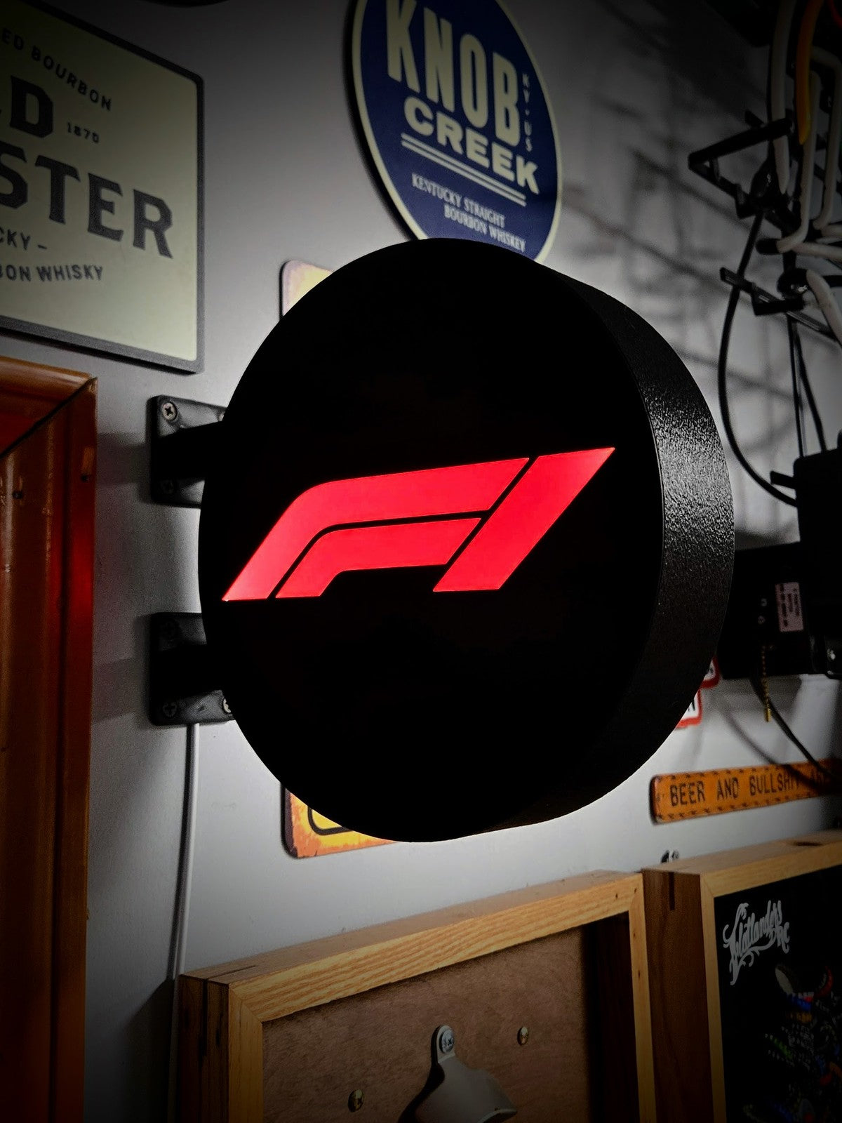 F1 - FORMULA ONE 12 Inch Light Box LED Sign 3D Printed Wall Decor Man Cave
