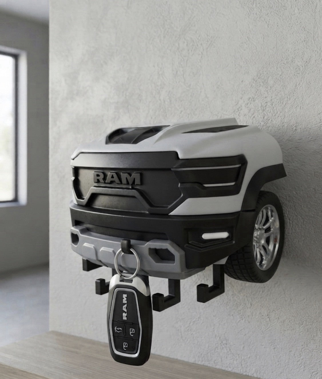 Custom 3D Printed RAM TRX Front Grill Key Holder - White