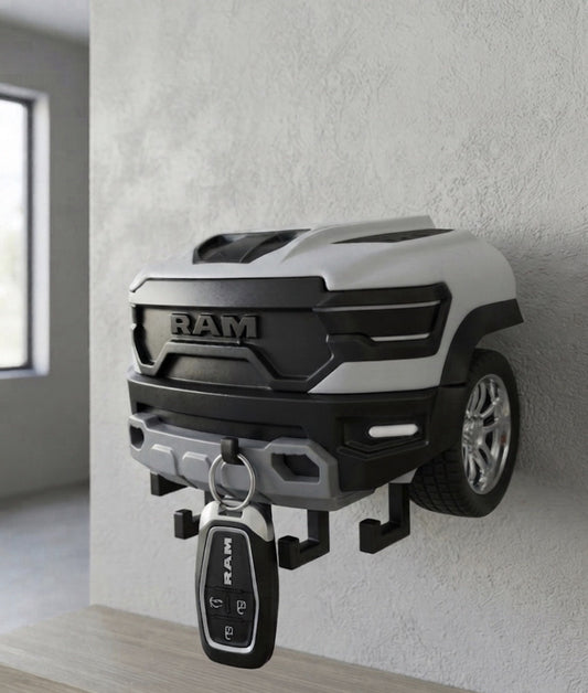 Custom 3D Printed RAM TRX Front Grill Key Holder - White