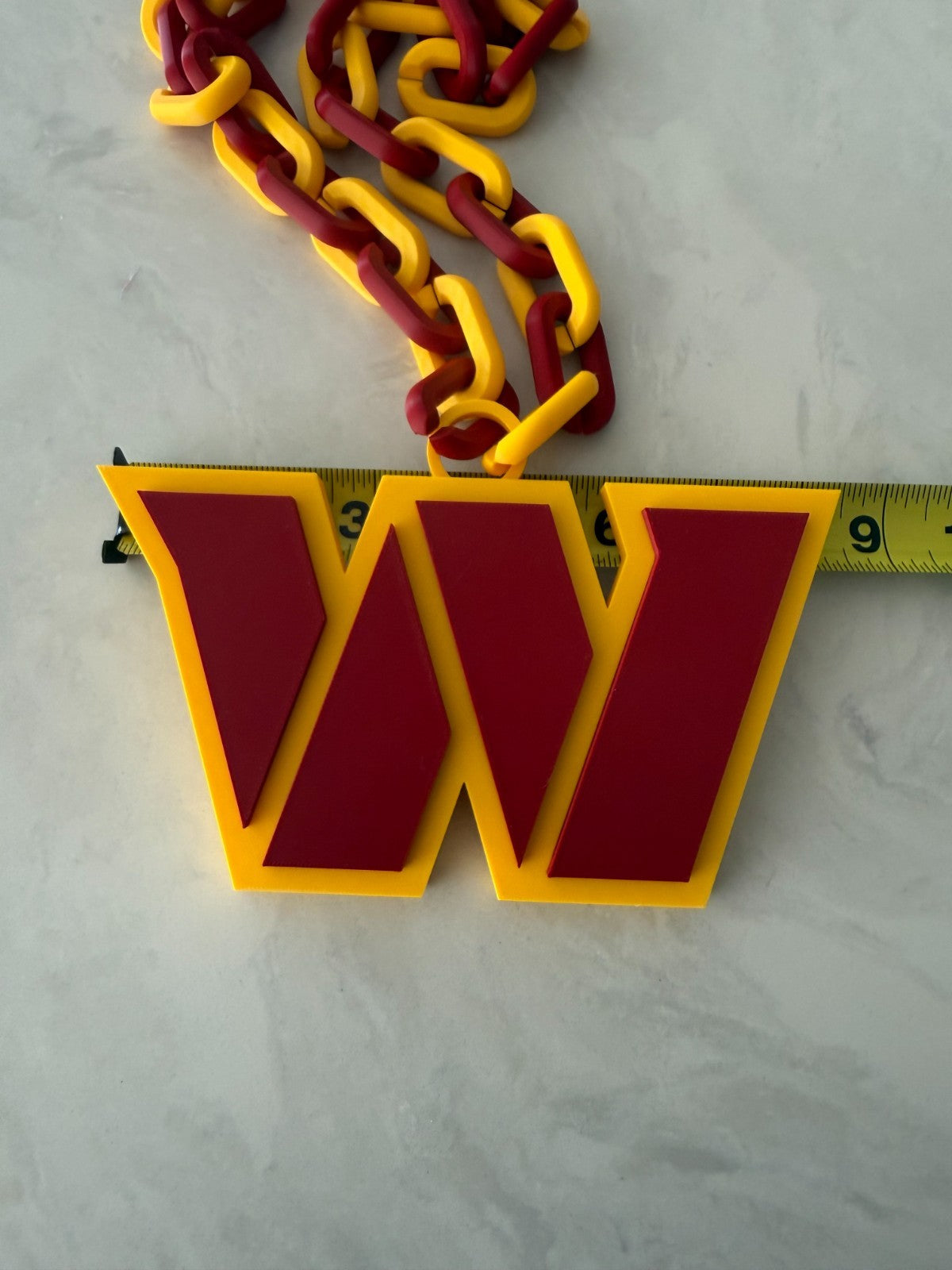 Washington Commanders Oversized Turnover Chain Necklace Pendant Handmade