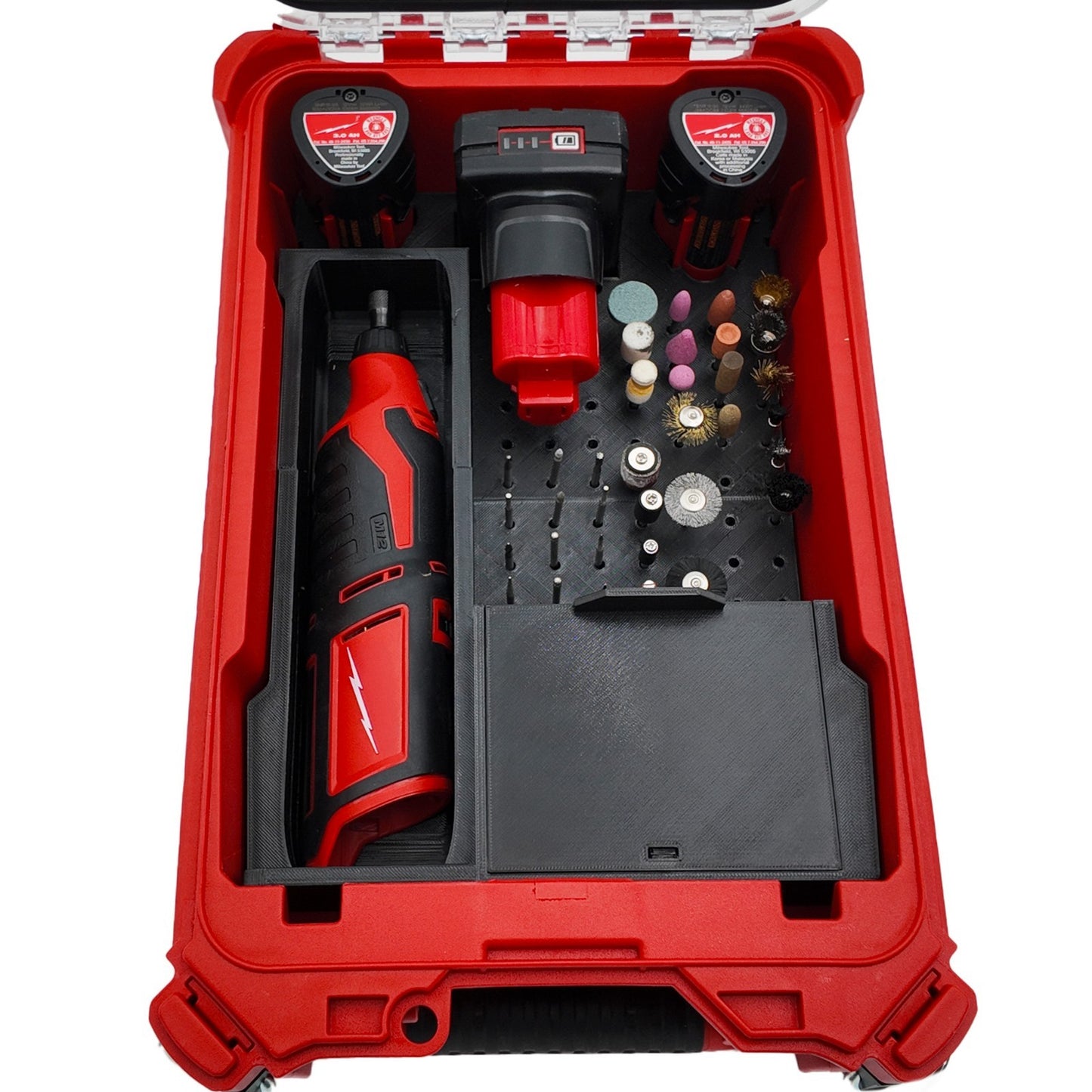 M12 Rotary Tool Liner for Milwaukee Packout Organizer Compact Box Bit Sander Fit