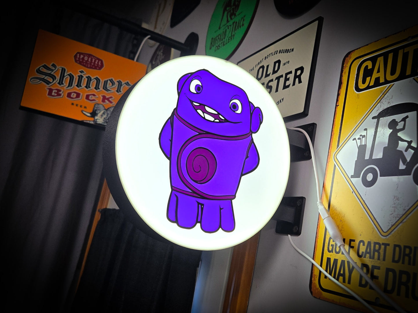 OH (Home) 12 Inch Light Box LED Sign 3D Printed Wall Decor Man Cave Garage