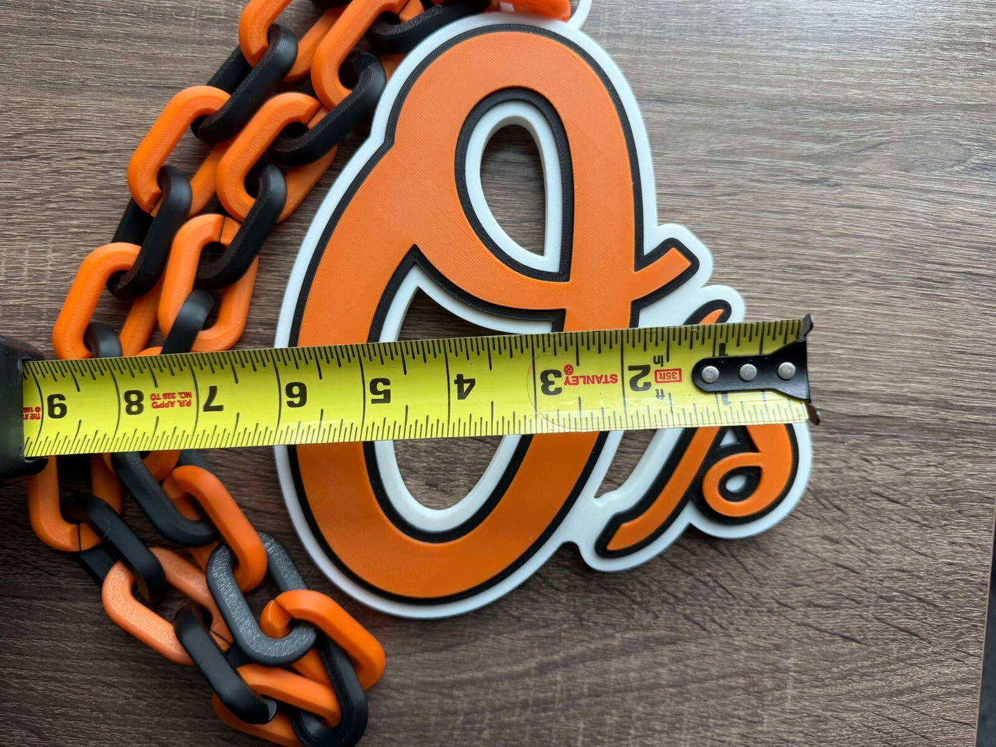 Baltimore Orioles V2 Oversized Necklace, Pendant Chain [Made to Order]