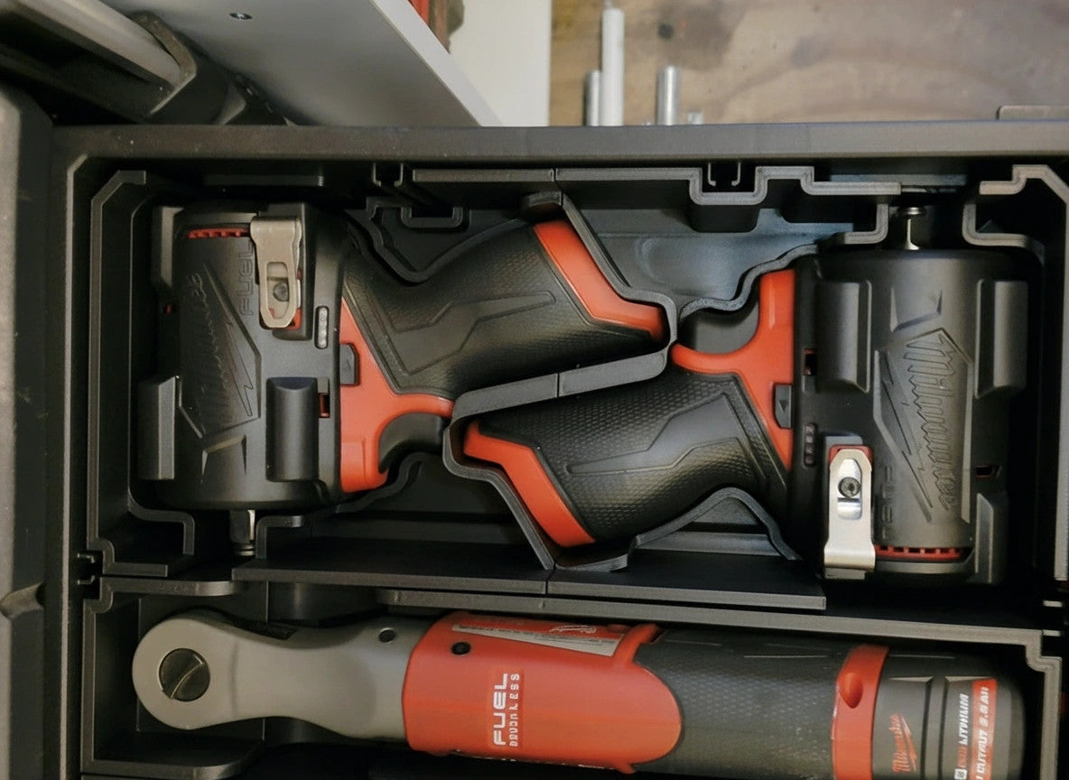 Milwaukee PACKOUT Drawer Insert – M12 FUEL Gen 3 Impact Wrench Set (Insert Only)