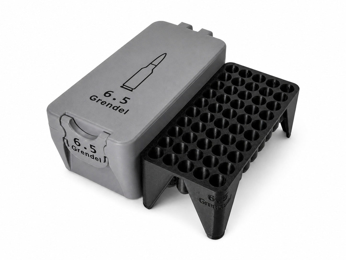 6.5 Grendel Ammo Box – 50 Rounds - Snap Close Storage Box | Fully Customizable