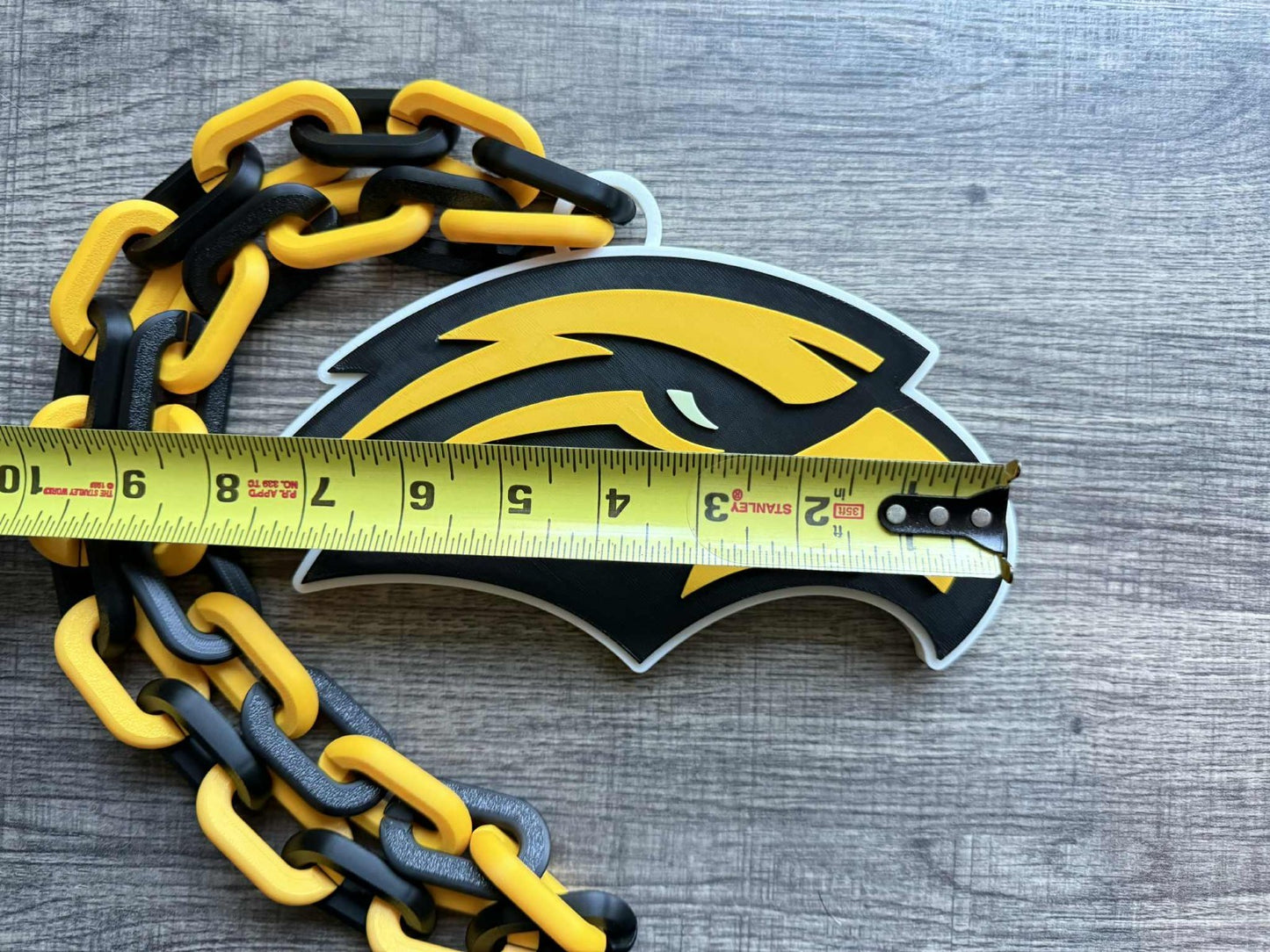 Southern Miss Golden Eagles Logo Oversized Necklace, Hype Chain [Made To Order]