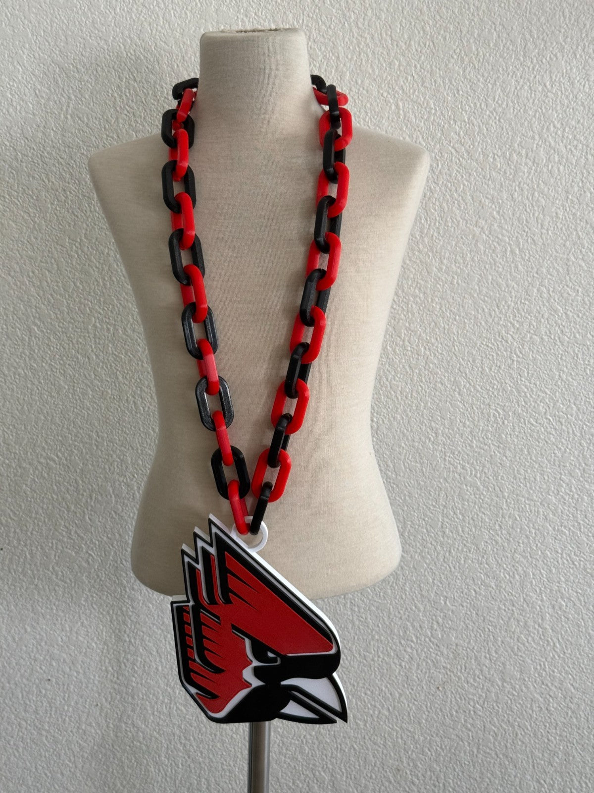 Ball State Cardinals Logo Oversized Necklace Fan Pendant Chain