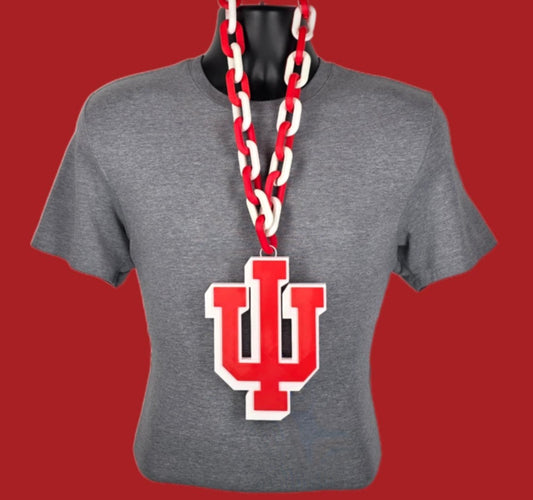 Indiana Hoosiers Fan Chain NCAA Big Logo Oversized Necklace Game Day Football