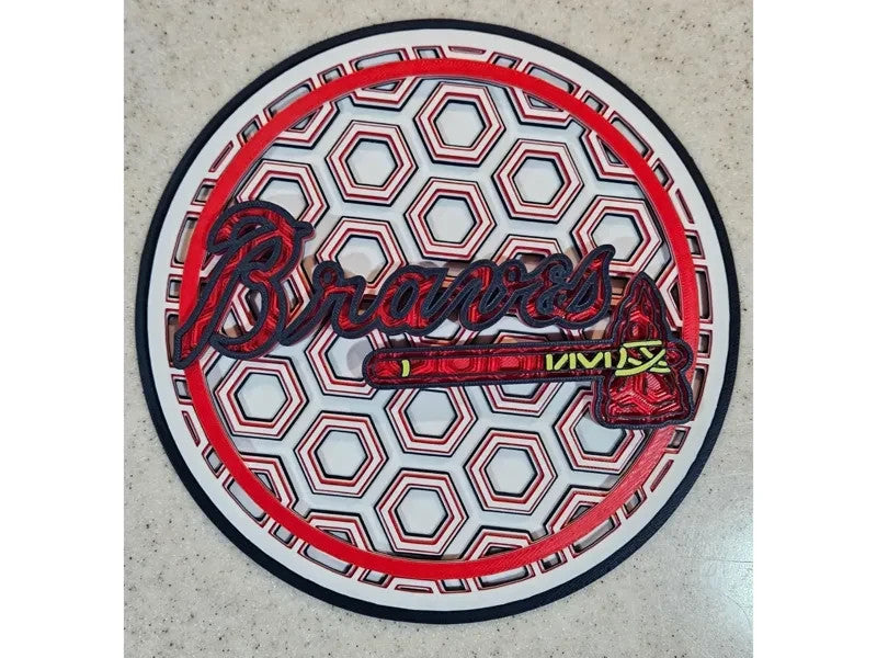 Atlanta Braves Wall Art Or Display 3D printed Dimensional Mosaic