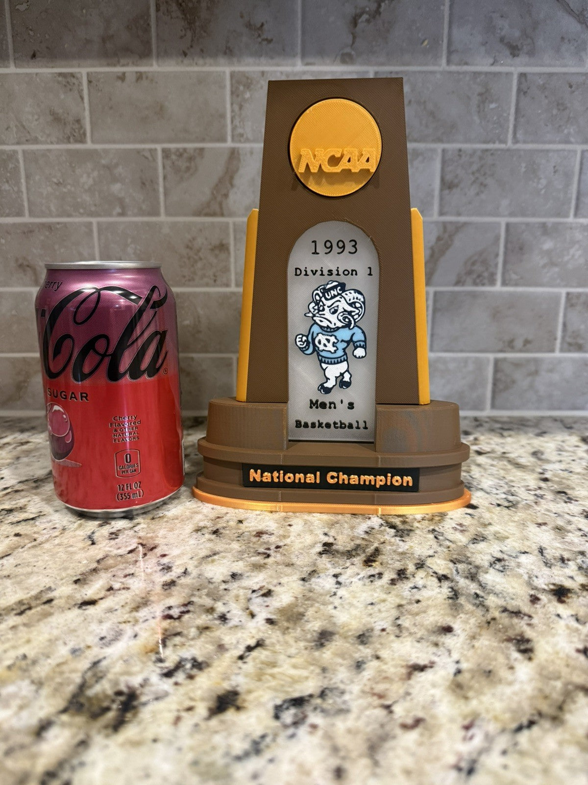 North Carolina Tar heels 6 national champion trophies 3d printed  basketball