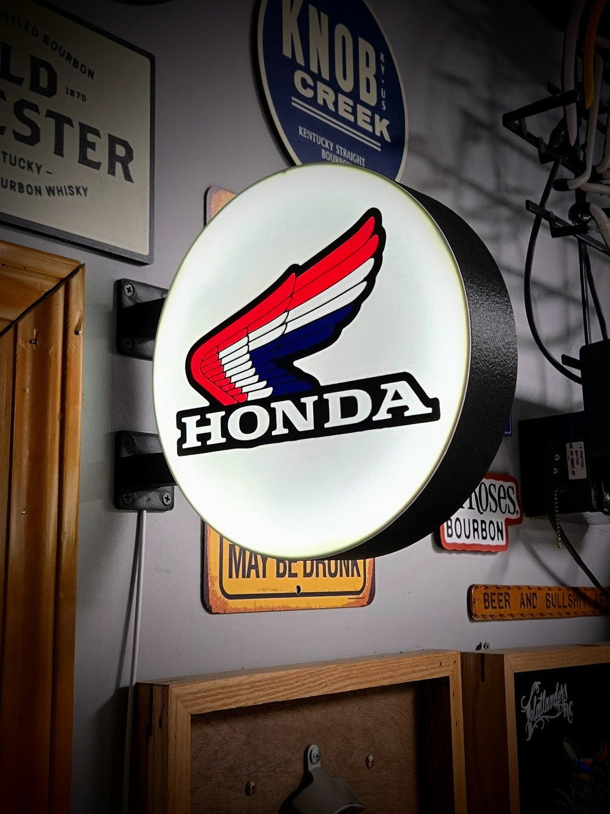 HONDA MOTORCYCLES 12 Inch Light Box LED Sign 3D Printed Wall Decor Man Cave