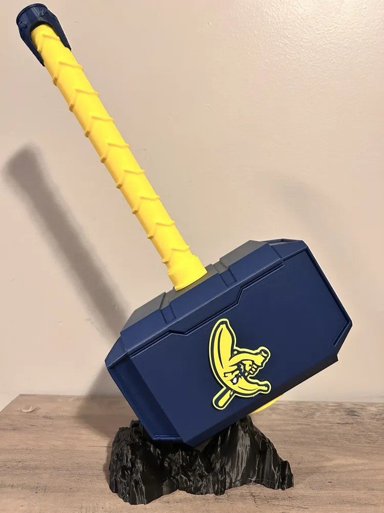Savannah Bananas Mjolnir Thor's Hammer. 3D Printed Fan Art Free Shipping In USA