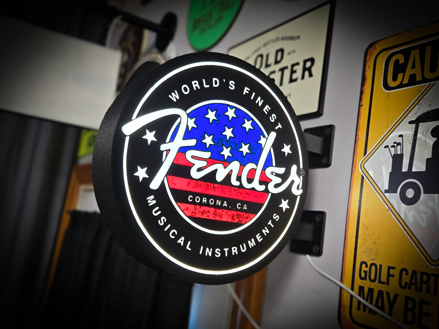 FENDER Guitars 12 Inch Light Box LED Sign 3D Printed Wall Decor Man Cave Garage