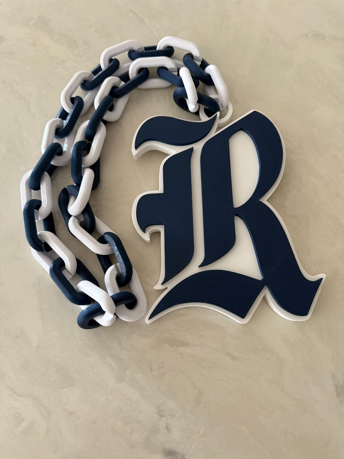 Rice Owls Logo Necklace Oversized Turnover Chain HandMade 3D Printed