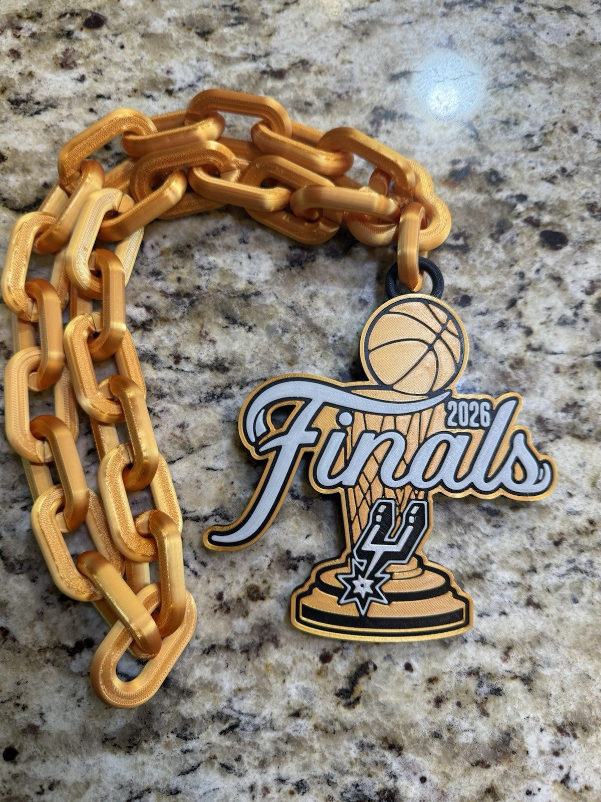 San Antonio Spurs 2026 NBA finals 3d Printed Hype Chain gold chain free shipping