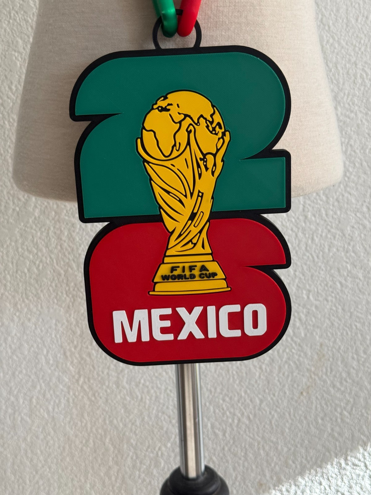 Mexico Soccer Fan Chain Necklace 3D Printed El Tri FMF Big Logo Pendant Green