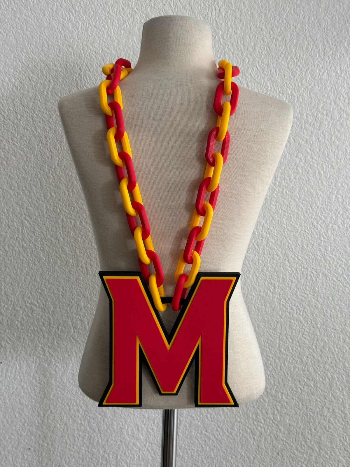 Maryland Terrapins Logo Oversized Necklace Pendant Chain Handmade 3D Printed
