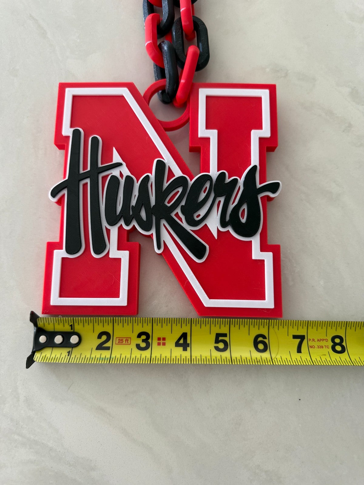 Cornhuskers Logo Oversized Necklace, Pendant Chain "Go Be Great"