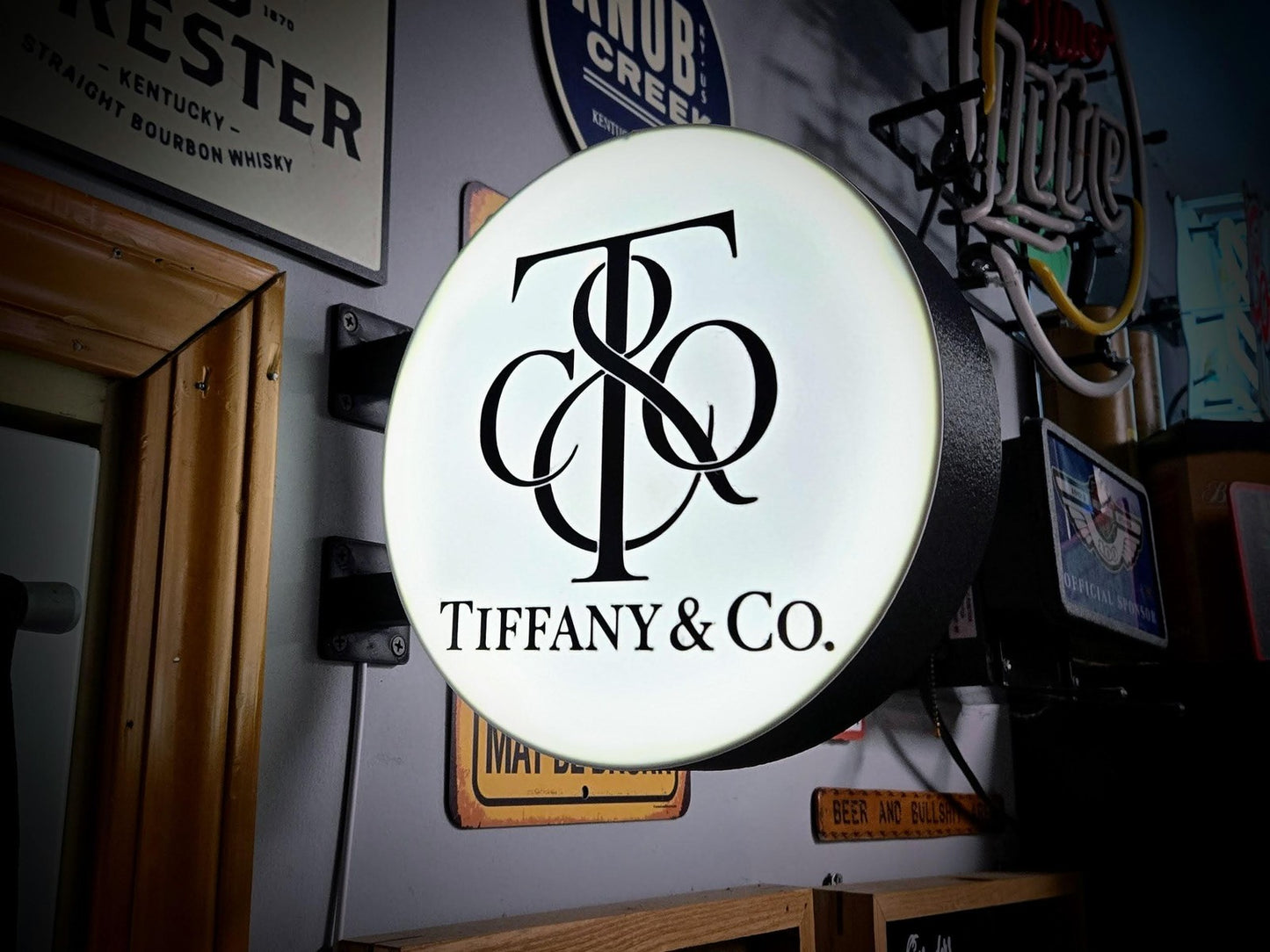 TIFFANY & CO. 12 Inch Light Box LED Sign 3D Printed Wall Decor Man Cave Garage