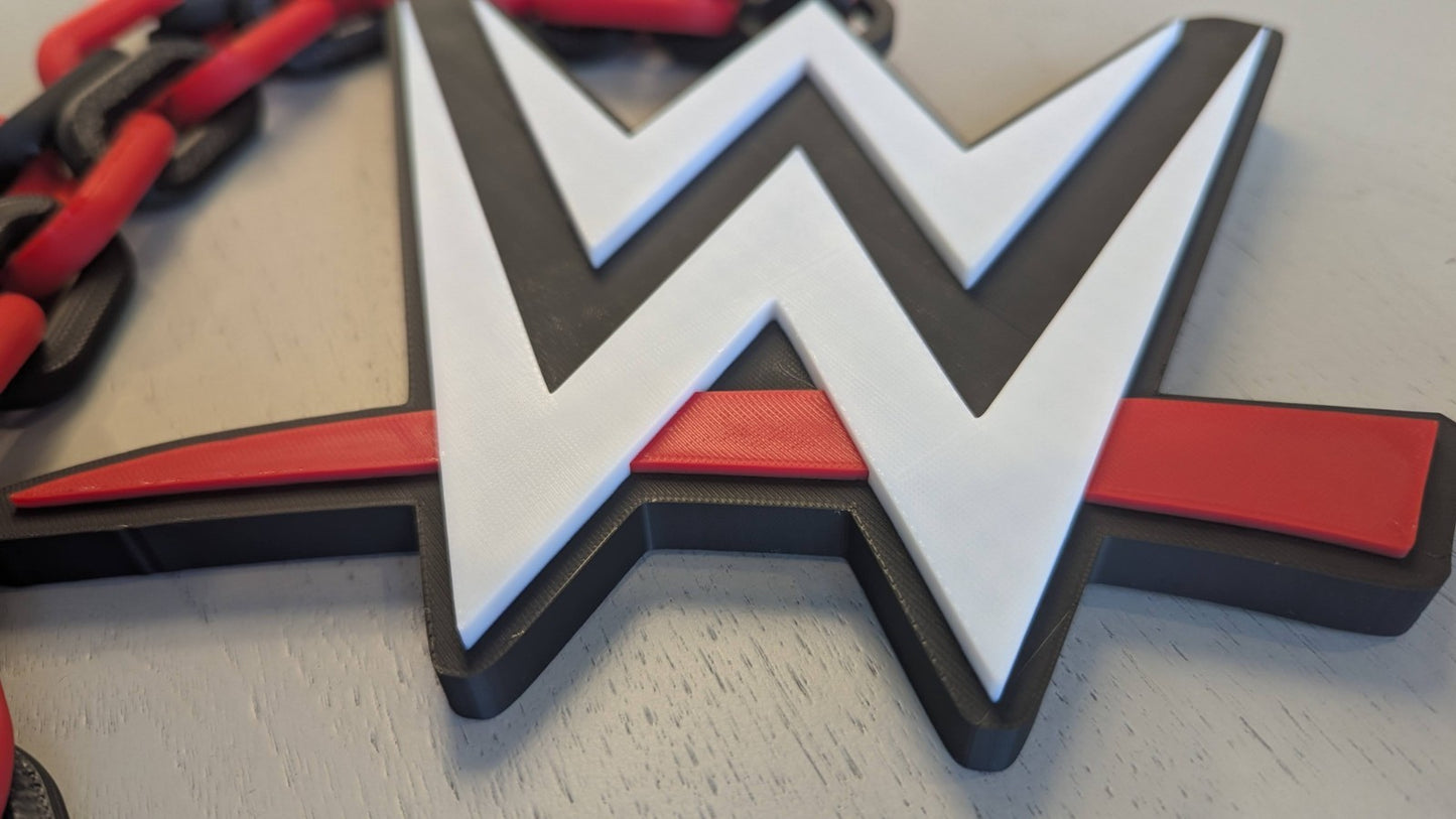 WWE Wrestling Over-Sized Necklace Logo Pendant Hype Chain Necklace