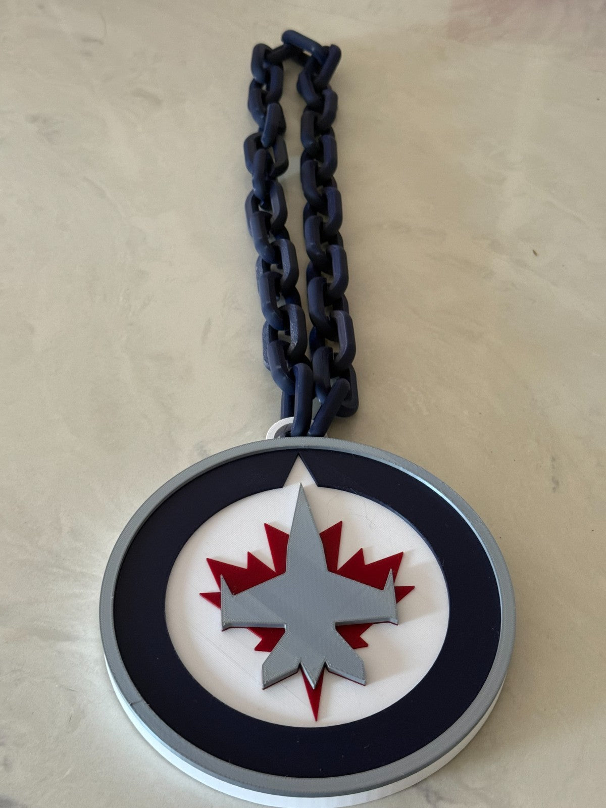 Winnipeg Jets Oversized Necklace, Fan Hype Chain "Fueled By Passion"