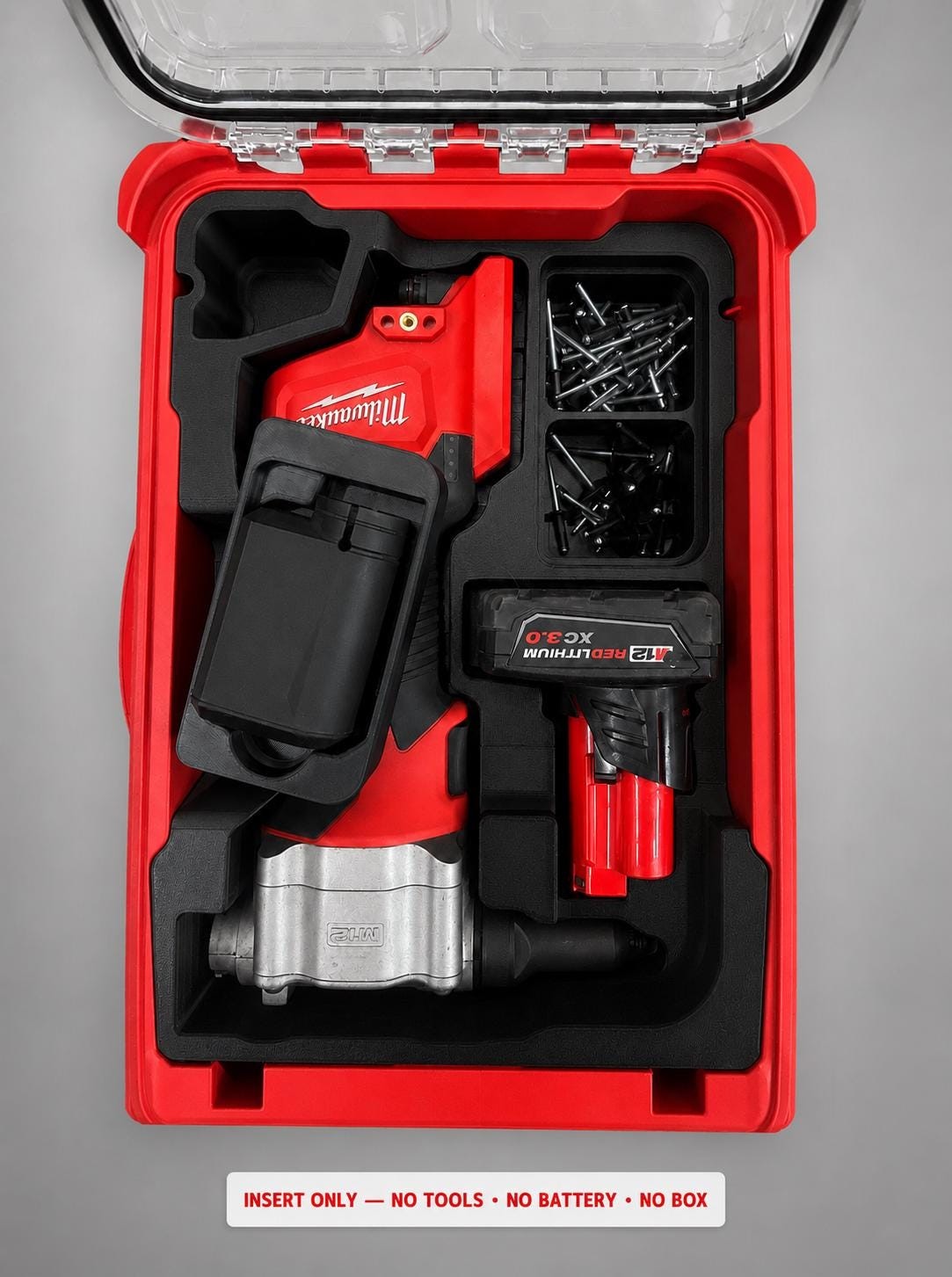 Milwaukee Packout Insert for M12 Cordless Rivet Tool | 3D Printed Organizer