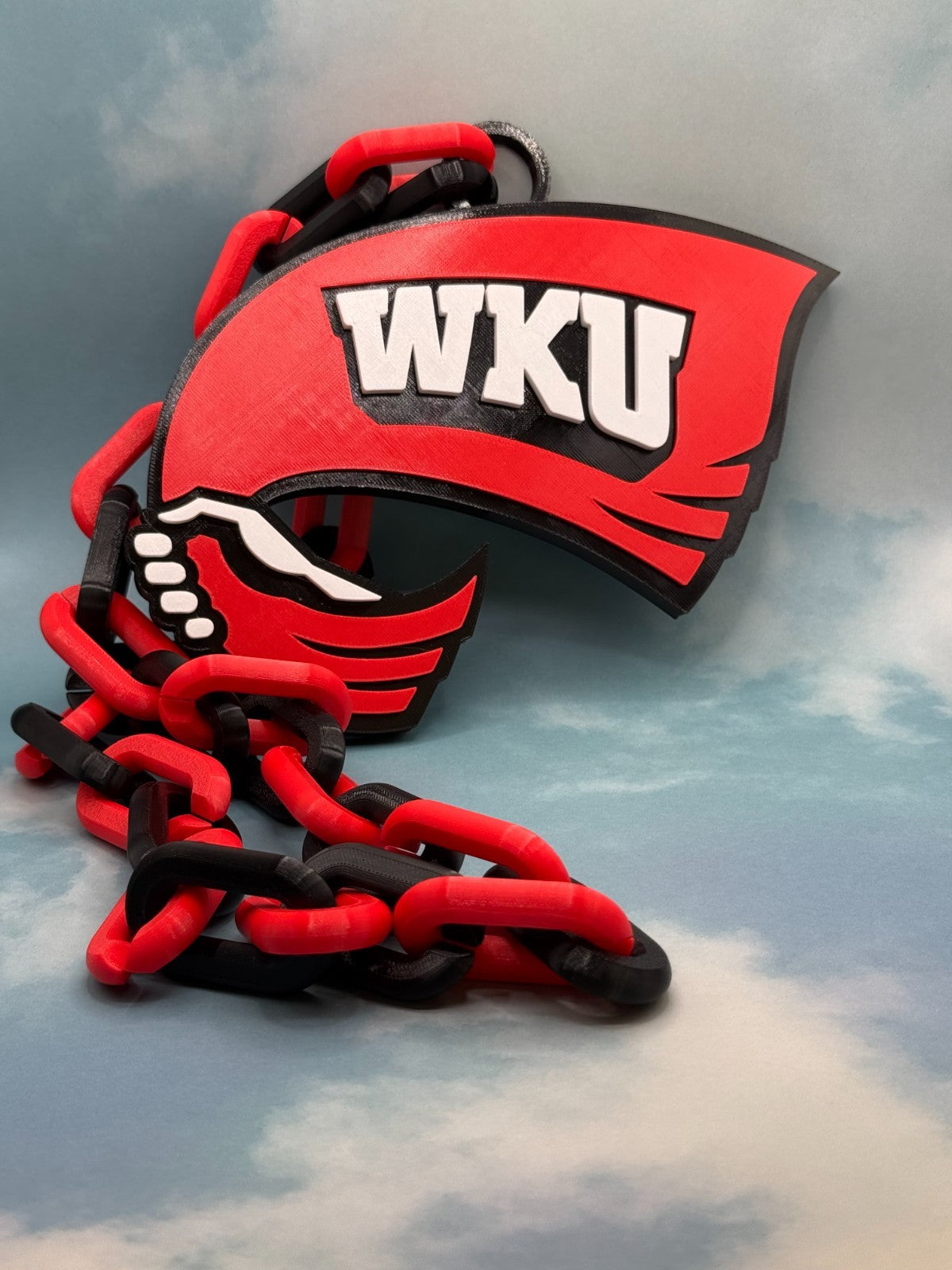 Western Kentucky Hilltoppers Logo Oversized Necklace, Pendant Chain