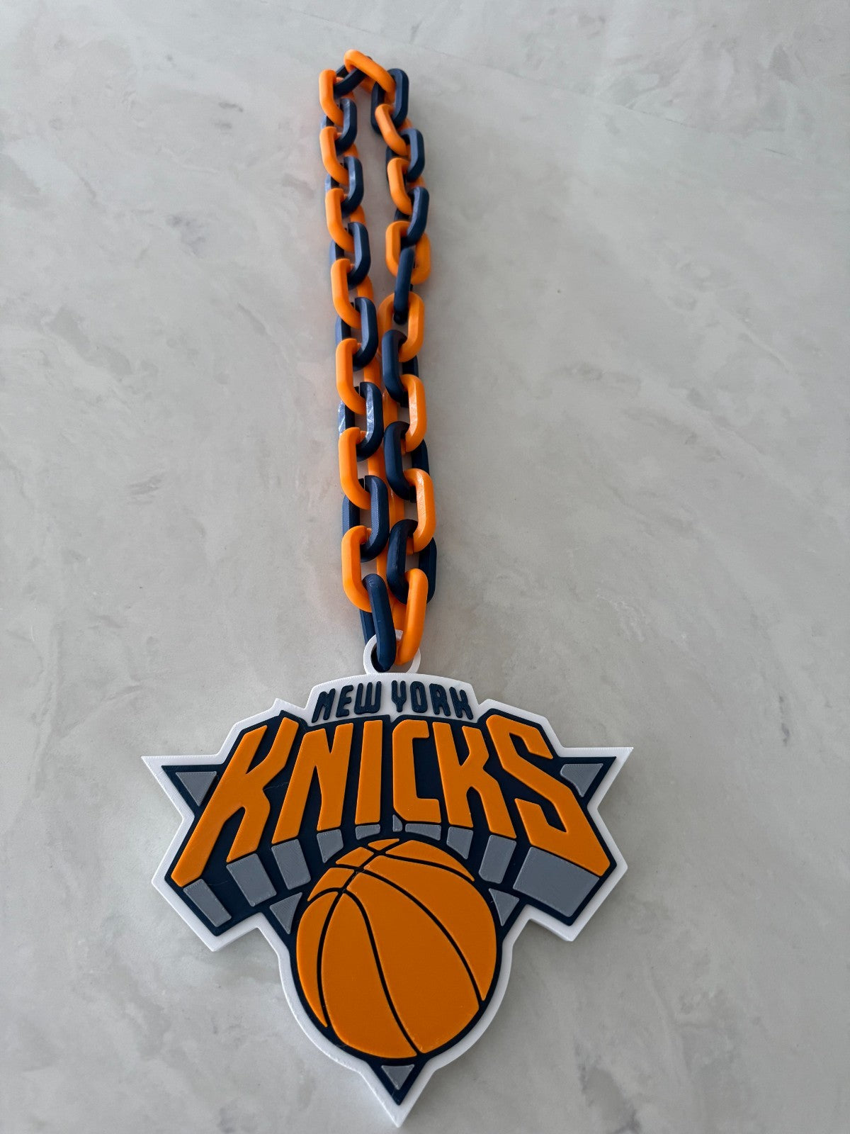 New York Knicks Oversized Logo Necklace Turnover Chain HandMade 3D Printed