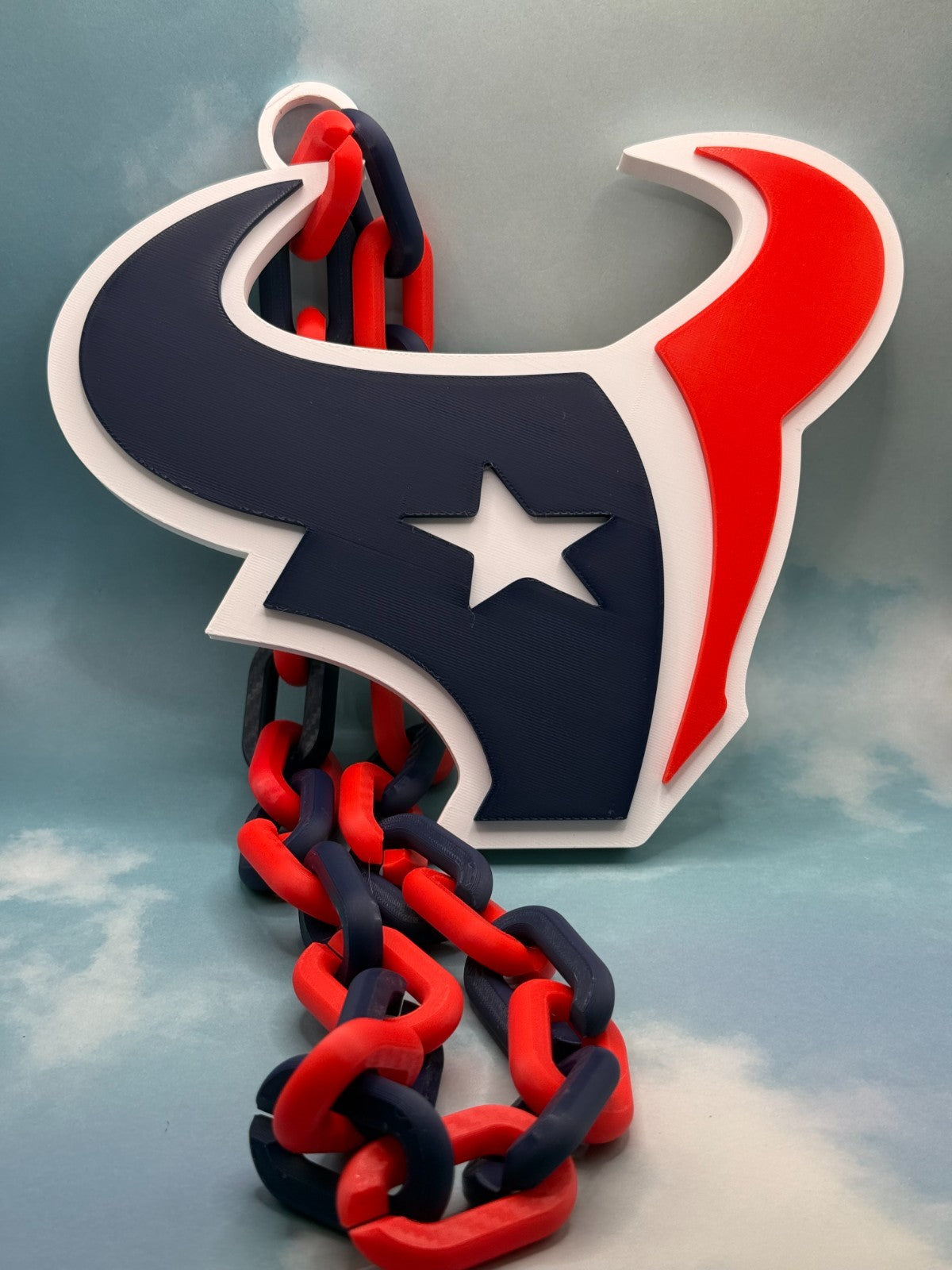 Huston Texans Oversized Logo Necklace, Fan Hype Chain "TEXANS SWARM"