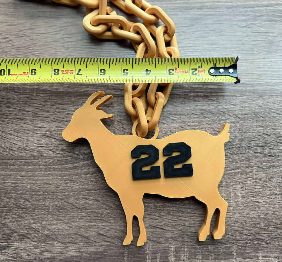 Caitlin Clark #22 Goat Necklace 3D Printed Sports Chain, Necklace [Made to Order