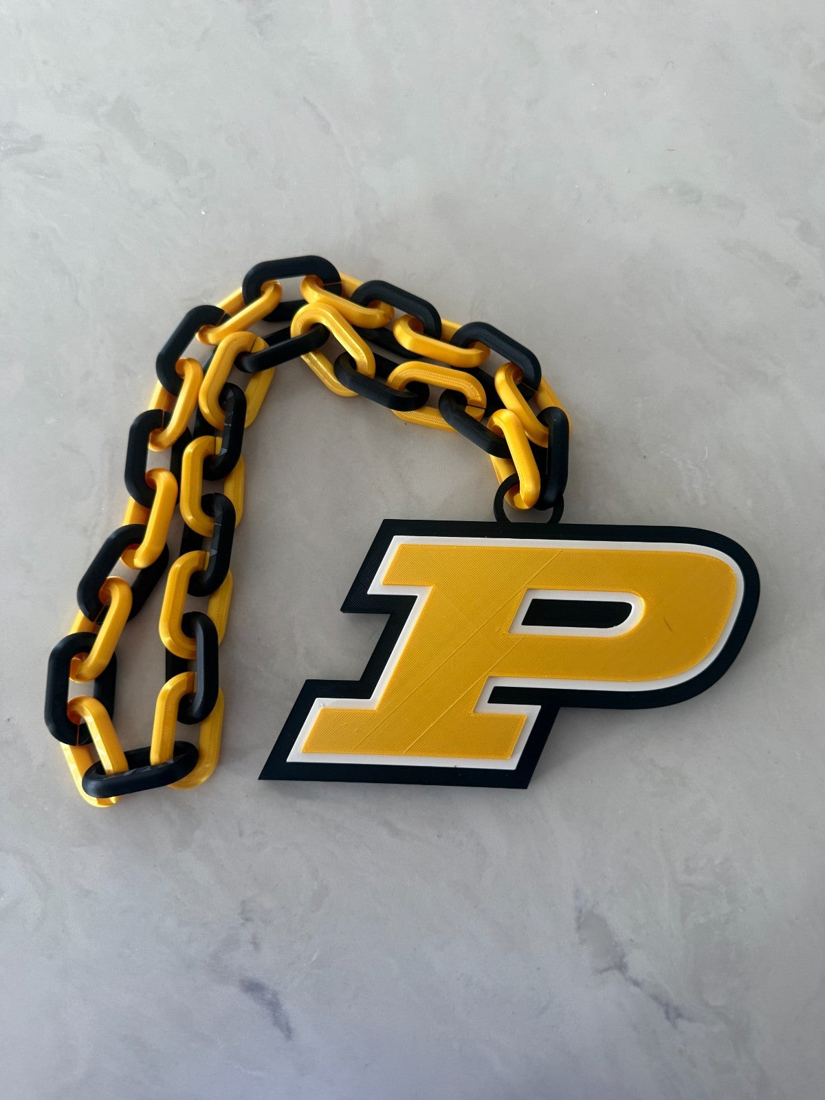 Purdue Boilermakers Logo Oversized Necklace Pendant Chain Handmade 3D Printed