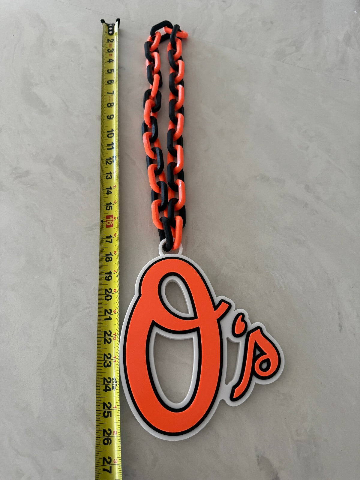 Baltimore Orioles Oversized Necklace Pendant Turnover Chain HandMade 3D Printed
