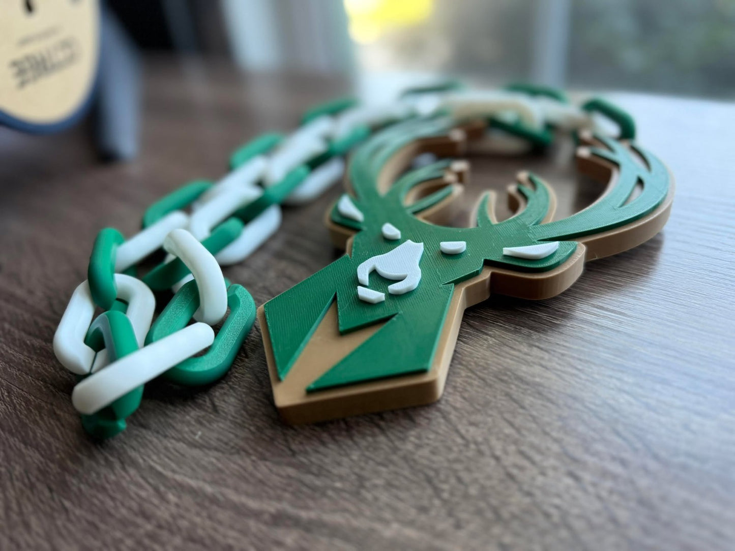 Milwaukee Bucks Logo Oversized Necklace, Pendant Chain