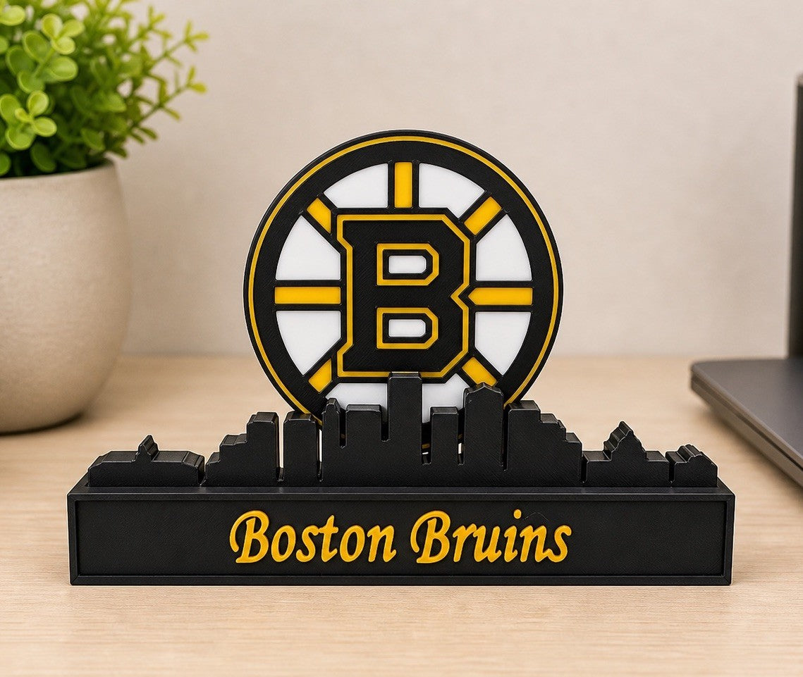 Boston Bruins 9” Skyline Ice Hockey Office Desk Decor Sign Man Cave Unique Gift