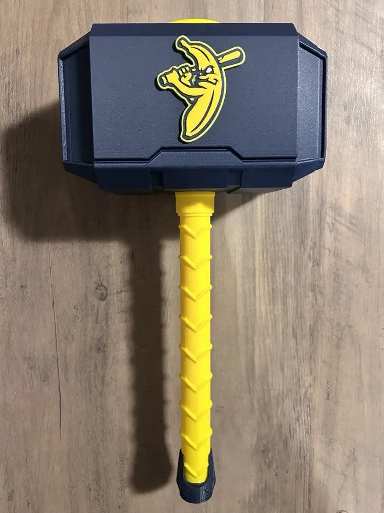 Savannah Bananas Mjolnir Thor's Hammer. 3D Printed Fan Art Free Shipping In USA