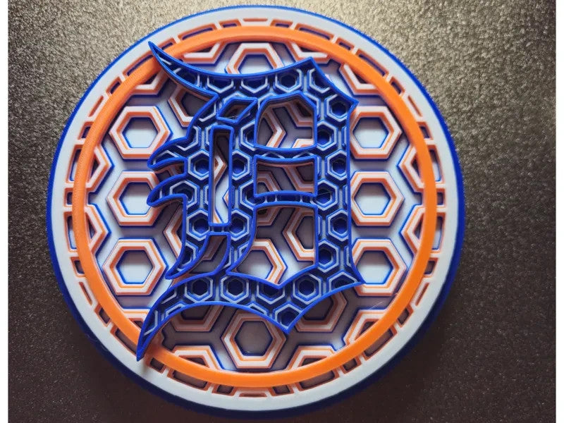 Detroit Tigers Wall Art Or Display 3D printed Dimensional Mosaic