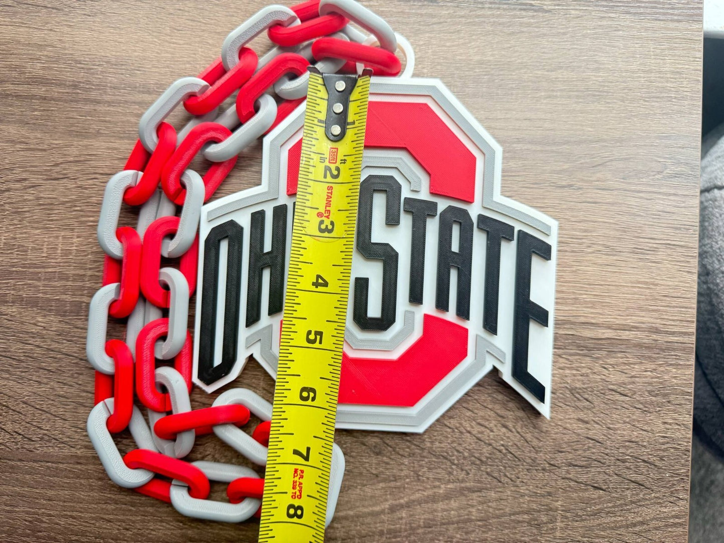 Ohio State Buckeyes Oversized Necklace,  Sports Chain [Made To Order]